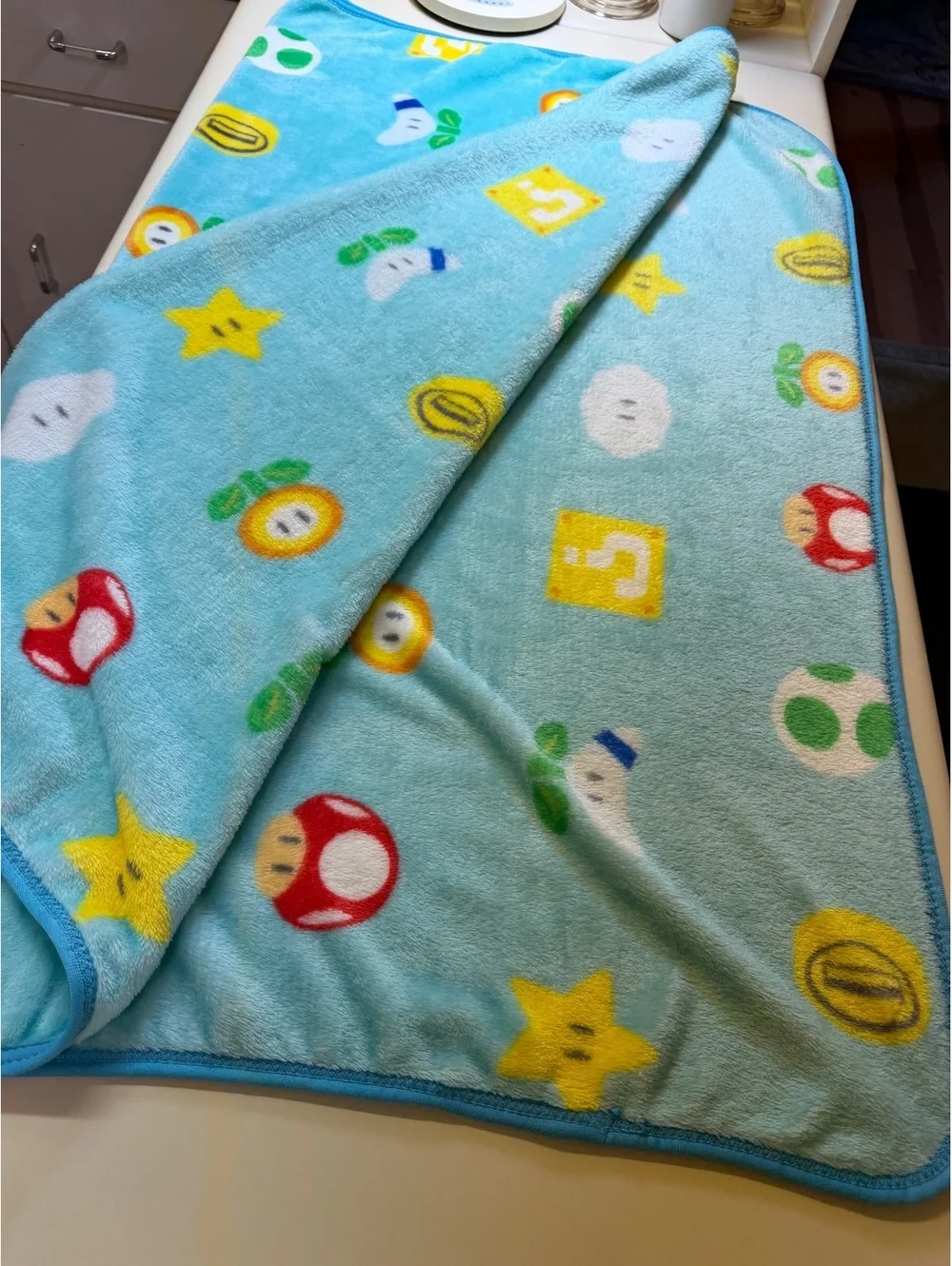 Super Mario Themed Plush Throw Blanket